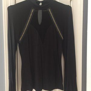 Black Chain Detail Top